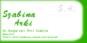 szabina arki business card